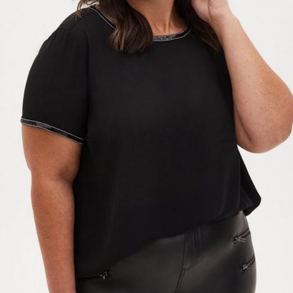 Torrid Abbey Georgette Embellished Blouse Sz 3 3X